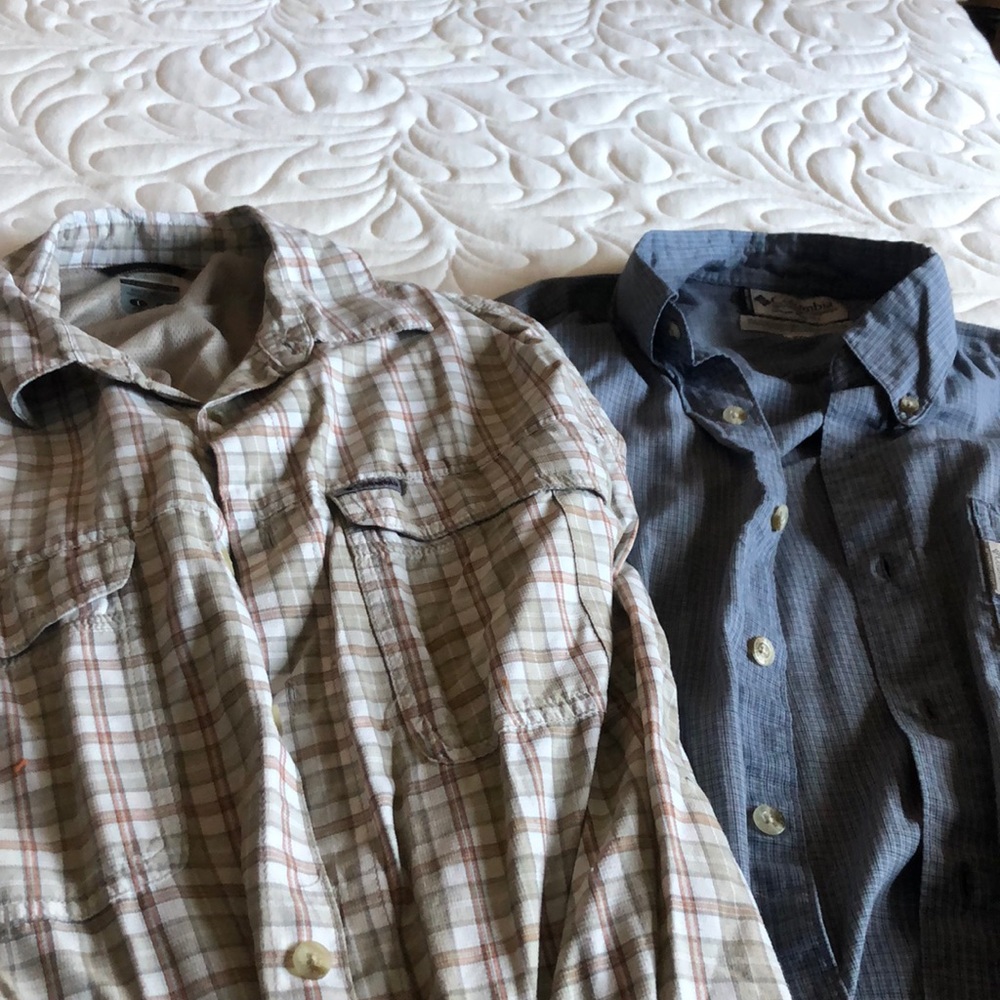 2 Columbia short sleeve button down shirts